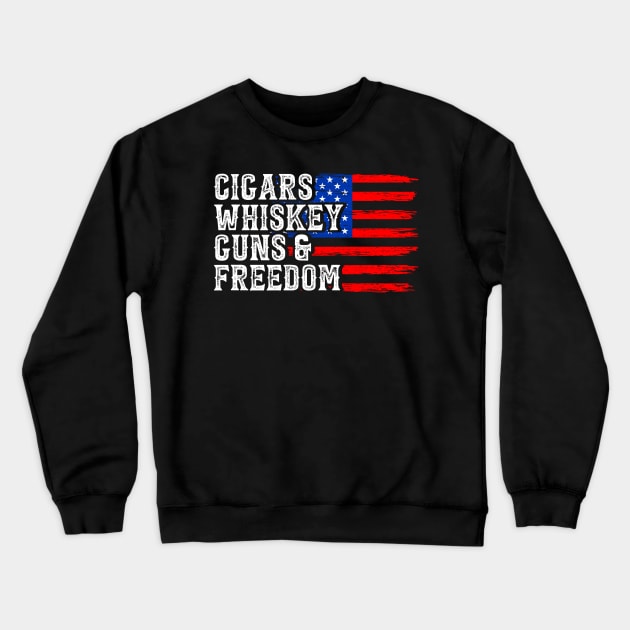 Cigars whiskey guns and freedom Crewneck Sweatshirt by StarMa